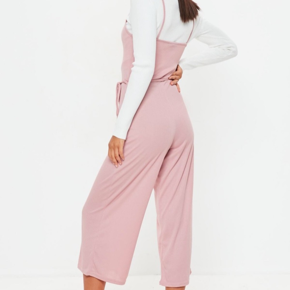 NWT Missguided Rose rib culotte jumpsuit - Picture 2 of 7